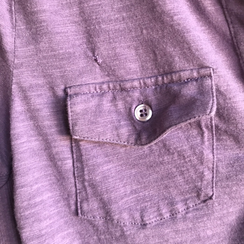 Caribbean Joe lilac soft button-down shirt, size L petite - Picture 3 of 6